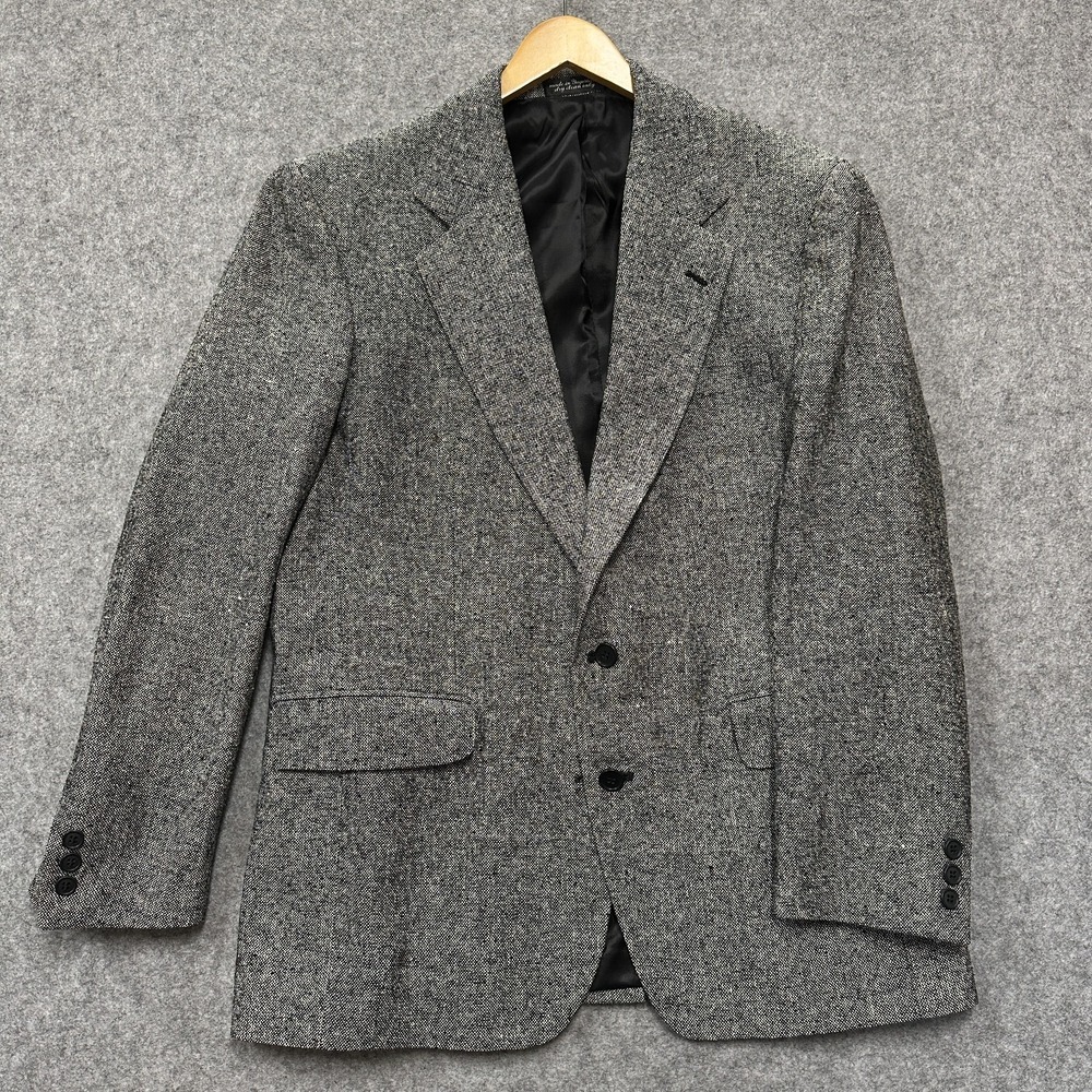 Vintage Roberto Vasalli 100% Silk‎ Tweed Sport Coat Mens R42 Gray Yugoslavia